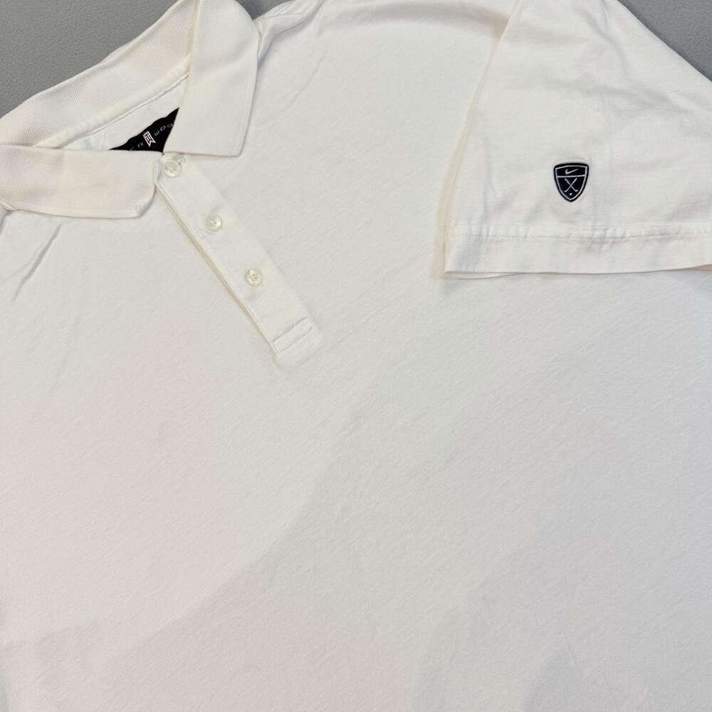 Vintage Nike Tiger Woods Polo Shirt Mens XL White Solid 100% Cotton Golf Casual